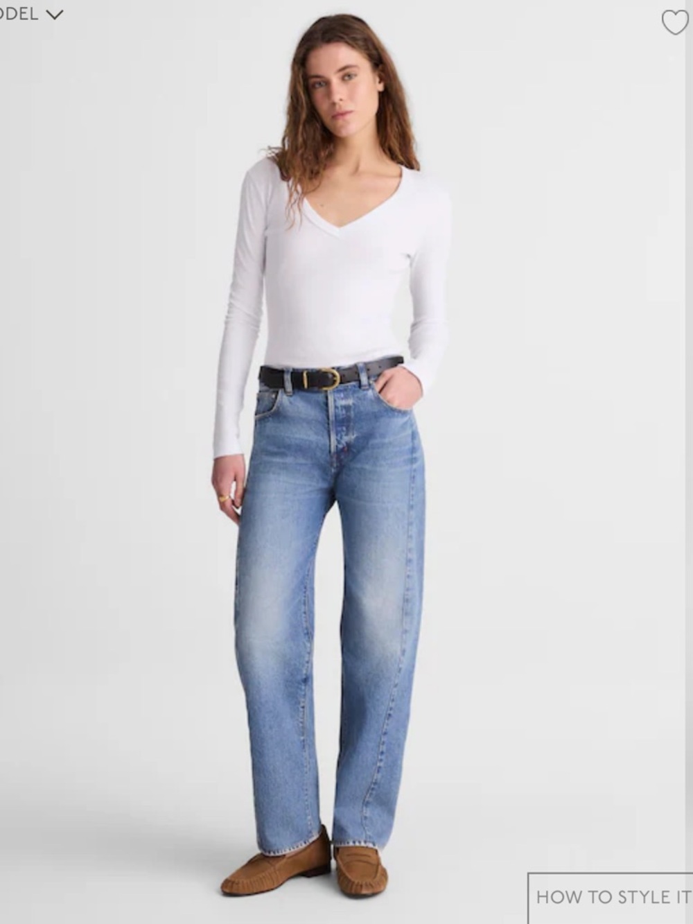 nwt madewell pieced barrel leg jean